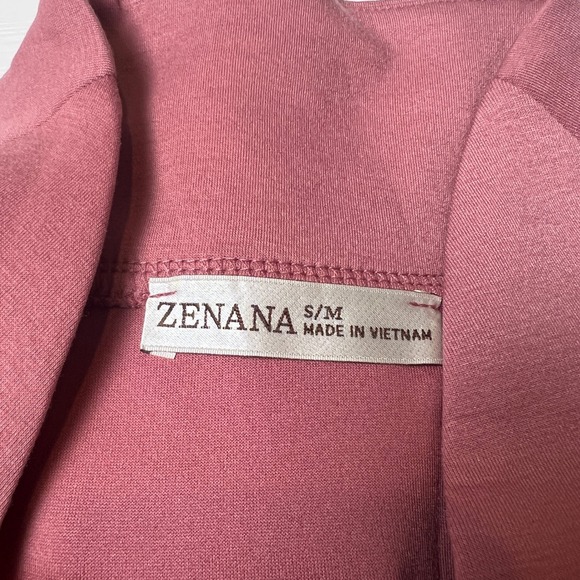 Zenana Women's S/M Winter Rose Scuba Half Zip Short Sleeve Top Casual Chic - Picture 6 of 9